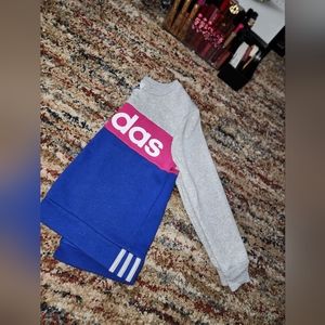 New Adidas girls sweater logo adidas grey pink and blue sweater